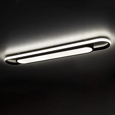 GloboStar® IGOR 61218 Φωτιστικό Οροφής Linear Design LED CCT 48W 5760lm 210° AC 220-240V - Εναλλαγή Φωτισμού μέσω Διακόπτη On/Off All In One Ψυχρό 6000k+Φυσικό 4500k+Θερμό 2700k Μ81 x Π13 x Υ4.5cm - Μαύρο - 3 Years Warranty