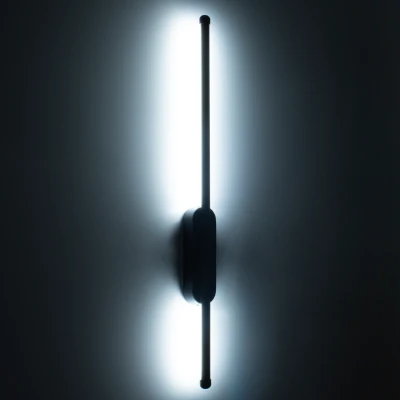 Μοντέρνα επιτοίχια απλίκα LED kelvo® HARLEM 9W 900lm 120° AC 220-240V IP20 ρυθμιζόμενο λευκό CCT με εναλλαγή χρωμάτων 2700K/4500K/6000K μαύρο ματ 5x4x60cm
