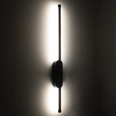 Μοντέρνα επιτοίχια απλίκα LED kelvo® HARLEM 9W 900lm 120° AC 220-240V IP20 ρυθμιζόμενο λευκό CCT με εναλλαγή χρωμάτων 2700K/4500K/6000K μαύρο ματ 5x4x60cm
