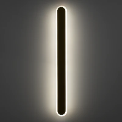 Μοντέρνο φωτιστικό τοίχου LED kelvo® HOUSTON 18W 2160lm 360° AC 220-240V IP20 ρυθμιζόμενο λευκό CCT με On/Off 2700K/4500K/6000K μαύρο ματ 6x3x60cm