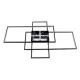 GloboStar® QUADRA 61388 Φωτιστικό Οροφής Design LED CCT 120W 14400lm 120° AC 220-240V - Εναλλαγή Φωτισμού μέσω Τηλεχειριστηρίου All In One Ψυχρό 6000k+Φυσικό 4500k+Θερμό 2700k Dimmable Μ105 x Π60 x Υ9cm - Μαύρο - 3 Years Warranty