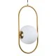 GloboStar® HAMBURG 00592 Μοντέρνο Κρεμαστό Φωτιστικό Μπάλα Μονόφωτο 1 x E14 IP20 Χρυσό Μέταλλο με Λευκό Γυαλί - Μ25 x Π20 x Υ50cm