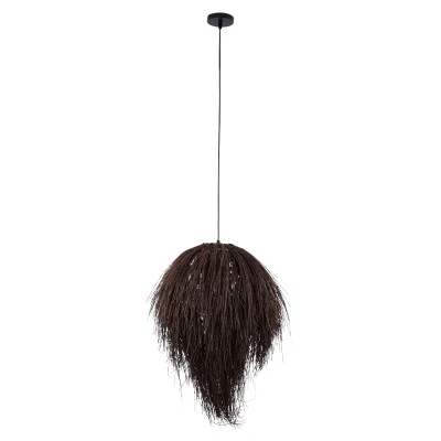 Κρεμαστό φωτιστικό ARCHIPELAGO Boho με καφέ πλέγμα από μπαμπού μονόφωτο ντουί E27 Φ40 x Υ63cm 1 x E27 AC 220-240V