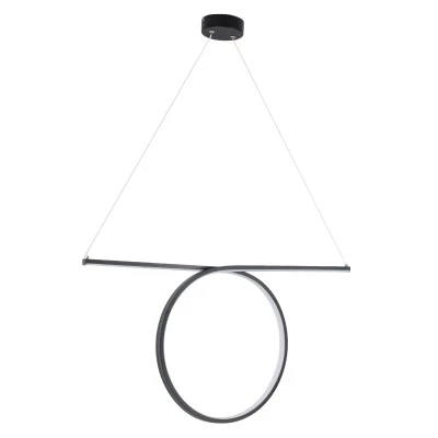 GloboStar® ROME 61294 Κρεμαστό Φωτιστικό Οροφής Linear Design LED CCT 24W 2640lm 200° AC 220-240V - Εναλλαγή Φωτισμού μέσω Διακόπτη On/Off All In One Ψυχρό 6000k+Φυσικό 4500k+Θερμό 2700k Μ65.5 x Π4 x Υ33cm - Μαύρο - 3 Years Warranty