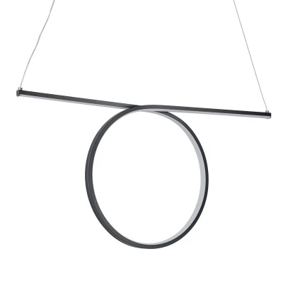 GloboStar® ROME 61294 Κρεμαστό Φωτιστικό Οροφής Linear Design LED CCT 24W 2640lm 200° AC 220-240V - Εναλλαγή Φωτισμού μέσω Διακόπτη On/Off All In One Ψυχρό 6000k+Φυσικό 4500k+Θερμό 2700k Μ65.5 x Π4 x Υ33cm - Μαύρο - 3 Years Warranty