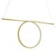 GloboStar® ROME 61297 Κρεμαστό Φωτιστικό Οροφής Linear Design LED CCT 24W 2640lm 200° AC 220-240V - Εναλλαγή Φωτισμού μέσω Διακόπτη On/Off All In One Ψυχρό 6000k+Φυσικό 4500k+Θερμό 2700k Μ65.5 x Π4 x Υ33cm - Χρυσό Βούρτσας - 3 Years Warranty