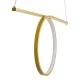 GloboStar® ROME 61297 Κρεμαστό Φωτιστικό Οροφής Linear Design LED CCT 24W 2640lm 200° AC 220-240V - Εναλλαγή Φωτισμού μέσω Διακόπτη On/Off All In One Ψυχρό 6000k+Φυσικό 4500k+Θερμό 2700k Μ65.5 x Π4 x Υ33cm - Χρυσό Βούρτσας - 3 Years Warranty