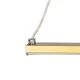GloboStar® ROME 61297 Κρεμαστό Φωτιστικό Οροφής Linear Design LED CCT 24W 2640lm 200° AC 220-240V - Εναλλαγή Φωτισμού μέσω Διακόπτη On/Off All In One Ψυχρό 6000k+Φυσικό 4500k+Θερμό 2700k Μ65.5 x Π4 x Υ33cm - Χρυσό Βούρτσας - 3 Years Warranty
