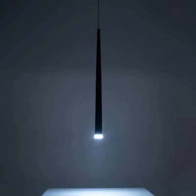 GloboStar® TEARS 61309 Κρεμαστό Φωτιστικό Οροφής Design LED CCT 3W 330lm 180° AC 220-240V - Εναλλαγή Φωτισμού μέσω Διακόπτη On/Off All In One Ψυχρό 6000k+Φυσικό 4500k+Θερμό 2700k Φ3.2 x Υ51.5cm - Μαύρο - 3 Years Warranty