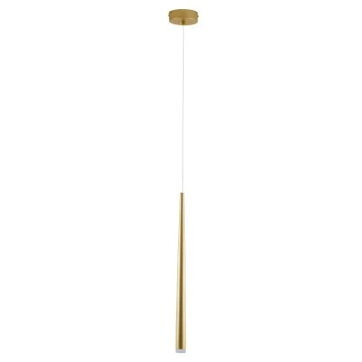GloboStar® TEARS 61310 Κρεμαστό Φωτιστικό Οροφής Design LED CCT 3W 330lm 180° AC 220-240V - Εναλλαγή Φωτισμού μέσω Διακόπτη On/Off All In One Ψυχρό 6000k+Φυσικό 4500k+Θερμό 2700k Φ3.2 x Υ51.5cm - Χρυσό Βούρτσας - 3 Years Warranty