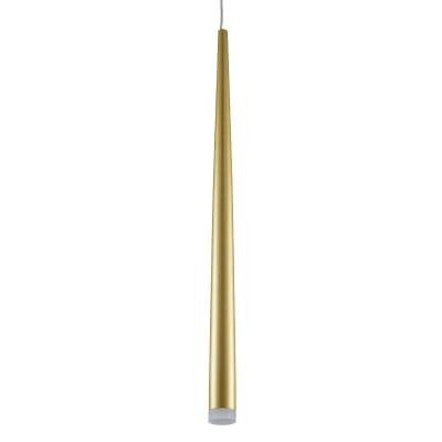 GloboStar® TEARS 61310 Κρεμαστό Φωτιστικό Οροφής Design LED CCT 3W 330lm 180° AC 220-240V - Εναλλαγή Φωτισμού μέσω Διακόπτη On/Off All In One Ψυχρό 6000k+Φυσικό 4500k+Θερμό 2700k Φ3.2 x Υ51.5cm - Χρυσό Βούρτσας - 3 Years Warranty