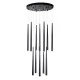 GloboStar® TEARS 61313 Κρεμαστό Φωτιστικό Οροφής Design LED CCT 36W 3960lm 180° AC 220-240V - Εναλλαγή Φωτισμού μέσω Τηλεχειριστηρίου All In One Ψυχρό 6000k+Φυσικό 4500k+Θερμό 2700k Dimmable Φ60 x Υ51.5cm - Μαύρο - 3 Years Warranty