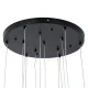 GloboStar® TEARS 61313 Κρεμαστό Φωτιστικό Οροφής Design LED CCT 36W 3960lm 180° AC 220-240V - Εναλλαγή Φωτισμού μέσω Τηλεχειριστηρίου All In One Ψυχρό 6000k+Φυσικό 4500k+Θερμό 2700k Dimmable Φ60 x Υ51.5cm - Μαύρο - 3 Years Warranty