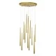 GloboStar® TEARS 61314 Κρεμαστό Φωτιστικό Οροφής Design LED CCT 36W 3960lm 180° AC 220-240V - Εναλλαγή Φωτισμού μέσω Τηλεχειριστηρίου All In One Ψυχρό 6000k+Φυσικό 4500k+Θερμό 2700k Dimmable Φ60 x Υ51.5cm - Χρυσό Βούρτσας - 3 Years Warranty