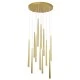 GloboStar® TEARS 61314 Κρεμαστό Φωτιστικό Οροφής Design LED CCT 36W 3960lm 180° AC 220-240V - Εναλλαγή Φωτισμού μέσω Τηλεχειριστηρίου All In One Ψυχρό 6000k+Φυσικό 4500k+Θερμό 2700k Dimmable Φ60 x Υ51.5cm - Χρυσό Βούρτσας - 3 Years Warranty