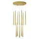 GloboStar® TEARS 61314 Κρεμαστό Φωτιστικό Οροφής Design LED CCT 36W 3960lm 180° AC 220-240V - Εναλλαγή Φωτισμού μέσω Τηλεχειριστηρίου All In One Ψυχρό 6000k+Φυσικό 4500k+Θερμό 2700k Dimmable Φ60 x Υ51.5cm - Χρυσό Βούρτσας - 3 Years Warranty