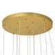 GloboStar® TEARS 61314 Κρεμαστό Φωτιστικό Οροφής Design LED CCT 36W 3960lm 180° AC 220-240V - Εναλλαγή Φωτισμού μέσω Τηλεχειριστηρίου All In One Ψυχρό 6000k+Φυσικό 4500k+Θερμό 2700k Dimmable Φ60 x Υ51.5cm - Χρυσό Βούρτσας - 3 Years Warranty