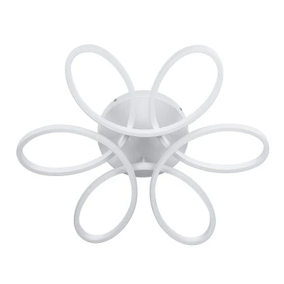 GloboStar® MARGARET 61401 Φωτιστικό Οροφής Design LED CCT 54W 6210lm 360° AC 220-240V - Εναλλαγή Φωτισμού μέσω Τηλεχειριστηρίου All In One Ψυχρό 6000k+Φυσικό 4500k+Θερμό 2700k Dimmable Φ57 x Υ12cm - Λευκό - 3 Years Warranty