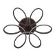 GloboStar® MARGARET 61402 Φωτιστικό Οροφής Design LED CCT 54W 6210lm 360° AC 220-240V - Εναλλαγή Φωτισμού μέσω Τηλεχειριστηρίου All In One Ψυχρό 6000k+Φυσικό 4500k+Θερμό 2700k Dimmable Φ57 x Υ12cm - Καφέ - 3 Years Warranty