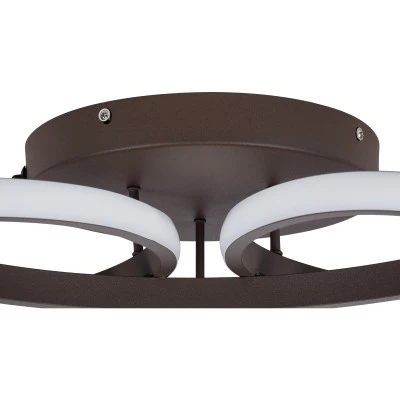 GloboStar® MARGARET 61402 Φωτιστικό Οροφής Design LED CCT 54W 6210lm 360° AC 220-240V - Εναλλαγή Φωτισμού μέσω Τηλεχειριστηρίου All In One Ψυχρό 6000k+Φυσικό 4500k+Θερμό 2700k Dimmable Φ57 x Υ12cm - Καφέ - 3 Years Warranty