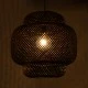 GloboStar® MALDIVES 00579 Boho Κρεμαστό Φωτιστικό Πλέγμα Μονόφωτο 1 x E27 IP20 Μαύρο Ξύλο - Μ56 x Π56 x Y54cm
