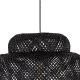 GloboStar® MALDIVES 00579 Boho Κρεμαστό Φωτιστικό Πλέγμα Μονόφωτο 1 x E27 IP20 Μαύρο Ξύλο - Μ56 x Π56 x Y54cm