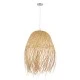 Κρεμαστό φωτιστικό Boho MANILA 1 x E27 AC 220-240V μπεζ με υφασμάτινο καπέλο φυσικού σχεδιασμού Μ45 x Π45 x Υ60
