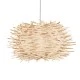 GloboStar® MINORCA 01729 Boho Κρεμαστό Φωτιστικό Ανάρτηση Μονόφωτο 1 x E27 IP20 Μπεζ Ξύλο - Μ30 x Π30 x Υ18cm