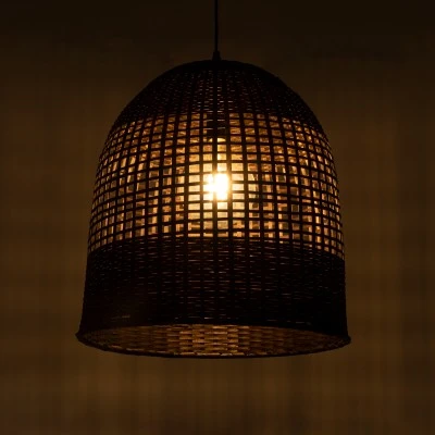 Boho Κρεμαστό Φωτιστικό Οροφής με Ντουί 1 x E27 AC 220-240V IP20 - Καφέ - Μ42 x Π42 x Y44cm GloboStar® BORA-BORA 01736 Boho Κρεμαστό Φωτιστικό Καμπάνα Μονόφωτο 1 x E27 IP20 Καφέ Ξύλο - Μ42 x Π42 x Y44cm