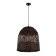 Boho Κρεμαστό Φωτιστικό Οροφής με Ντουί 1 x E27 AC 220-240V IP20 - Καφέ - Μ42 x Π42 x Y44cm GloboStar® BORA-BORA 01736 Boho Κρεμαστό Φωτιστικό Καμπάνα Μονόφωτο 1 x E27 IP20 Καφέ Ξύλο - Μ42 x Π42 x Y44cm