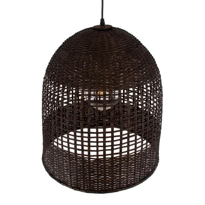 Boho Κρεμαστό Φωτιστικό Οροφής με Ντουί 1 x E27 AC 220-240V IP20 - Καφέ - Μ42 x Π42 x Y44cm GloboStar® BORA-BORA 01736 Boho Κρεμαστό Φωτιστικό Καμπάνα Μονόφωτο 1 x E27 IP20 Καφέ Ξύλο - Μ42 x Π42 x Y44cm