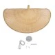 GloboStar® CUBA 01769 Boho Κρεμαστό Φωτιστικό Ανάρτηση Μονόφωτο 1 x E27 IP20 Μπεζ Ξύλο - Μ100 x Π100 x Υ55cm