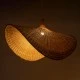 GloboStar® CUBA 01769 Boho Κρεμαστό Φωτιστικό Ανάρτηση Μονόφωτο 1 x E27 IP20 Μπεζ Ξύλο - Μ100 x Π100 x Υ55cm