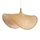 GloboStar® CUBA 01769 Boho Κρεμαστό Φωτιστικό Ανάρτηση Μονόφωτο 1 x E27 IP20 Μπεζ Ξύλο - Μ100 x Π100 x Υ55cm