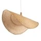 GloboStar® CUBA 01769 Boho Κρεμαστό Φωτιστικό Ανάρτηση Μονόφωτο 1 x E27 IP20 Μπεζ Ξύλο - Μ100 x Π100 x Υ55cm
