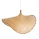 GloboStar® CUBA 01769 Boho Κρεμαστό Φωτιστικό Ανάρτηση Μονόφωτο 1 x E27 IP20 Μπεζ Ξύλο - Μ100 x Π100 x Υ55cm