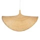 GloboStar® CUBA 01769 Boho Κρεμαστό Φωτιστικό Ανάρτηση Μονόφωτο 1 x E27 IP20 Μπεζ Ξύλο - Μ100 x Π100 x Υ55cm