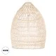 GloboStar® MALIBU 01810 Boho Κρεμαστό Φωτιστικό Καμπάνα Μονόφωτο 1 x E27 IP20 Μπεζ Ξύλο - Μ57 x Π57 x Υ75cm