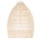 GloboStar® MALIBU 01810 Boho Κρεμαστό Φωτιστικό Καμπάνα Μονόφωτο 1 x E27 IP20 Μπεζ Ξύλο - Μ57 x Π57 x Υ75cm