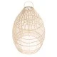 GloboStar® MALIBU 01810 Boho Κρεμαστό Φωτιστικό Καμπάνα Μονόφωτο 1 x E27 IP20 Μπεζ Ξύλο - Μ57 x Π57 x Υ75cm