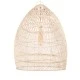 GloboStar® MALIBU 01811 Boho Κρεμαστό Φωτιστικό Καμπάνα Μονόφωτο 1 x E27 IP20 Μπεζ Ξύλο - Μ76 x Π76 x Υ100cm
