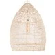 GloboStar® MALIBU 01811 Boho Κρεμαστό Φωτιστικό Καμπάνα Μονόφωτο 1 x E27 IP20 Μπεζ Ξύλο - Μ76 x Π76 x Υ100cm