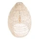GloboStar® MALIBU 01811 Boho Κρεμαστό Φωτιστικό Καμπάνα Μονόφωτο 1 x E27 IP20 Μπεζ Ξύλο - Μ76 x Π76 x Υ100cm