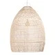GloboStar® MALIBU 01813 Boho Κρεμαστό Φωτιστικό Καμπάνα Μονόφωτο 1 x E27 IP20 Μπεζ Ξύλο - Μ120 x Π120 x Υ156cm