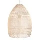 GloboStar® MALIBU 01813 Boho Κρεμαστό Φωτιστικό Καμπάνα Μονόφωτο 1 x E27 IP20 Μπεζ Ξύλο - Μ120 x Π120 x Υ156cm