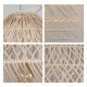 GloboStar® MALIBU 01813 Boho Κρεμαστό Φωτιστικό Καμπάνα Μονόφωτο 1 x E27 IP20 Μπεζ Ξύλο - Μ120 x Π120 x Υ156cm