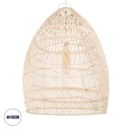 BOHO Κρεμαστό Φωτιστικό MALIBU Μονόφωτο 1 x E27 Μπεζ Μπαμπού Καμπάνα Φ76 x Υ100cm