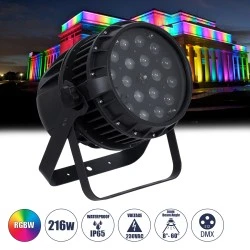 Επαγγελματική κεφαλή LED PAR DMX512 216W 220V-240V 4in1 BEAM - WASH - SPOT - ZOOM 8° - 60° αδιάβροχη IP65 RGBW MINOTAUR