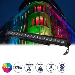 Επαγγελματική μπάρα φωτισμού Wall Washer LED 4 σε 1 270W  25° AC 220-240V αδιάβροχο IP65 πολύχρωμο RGBW