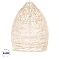 BOHO Κρεμαστό Φωτιστικό MALIBU Μονόφωτο 1 x E27 Μπεζ Μπαμπού Καμπάνα Φ57 x Υ75cm
